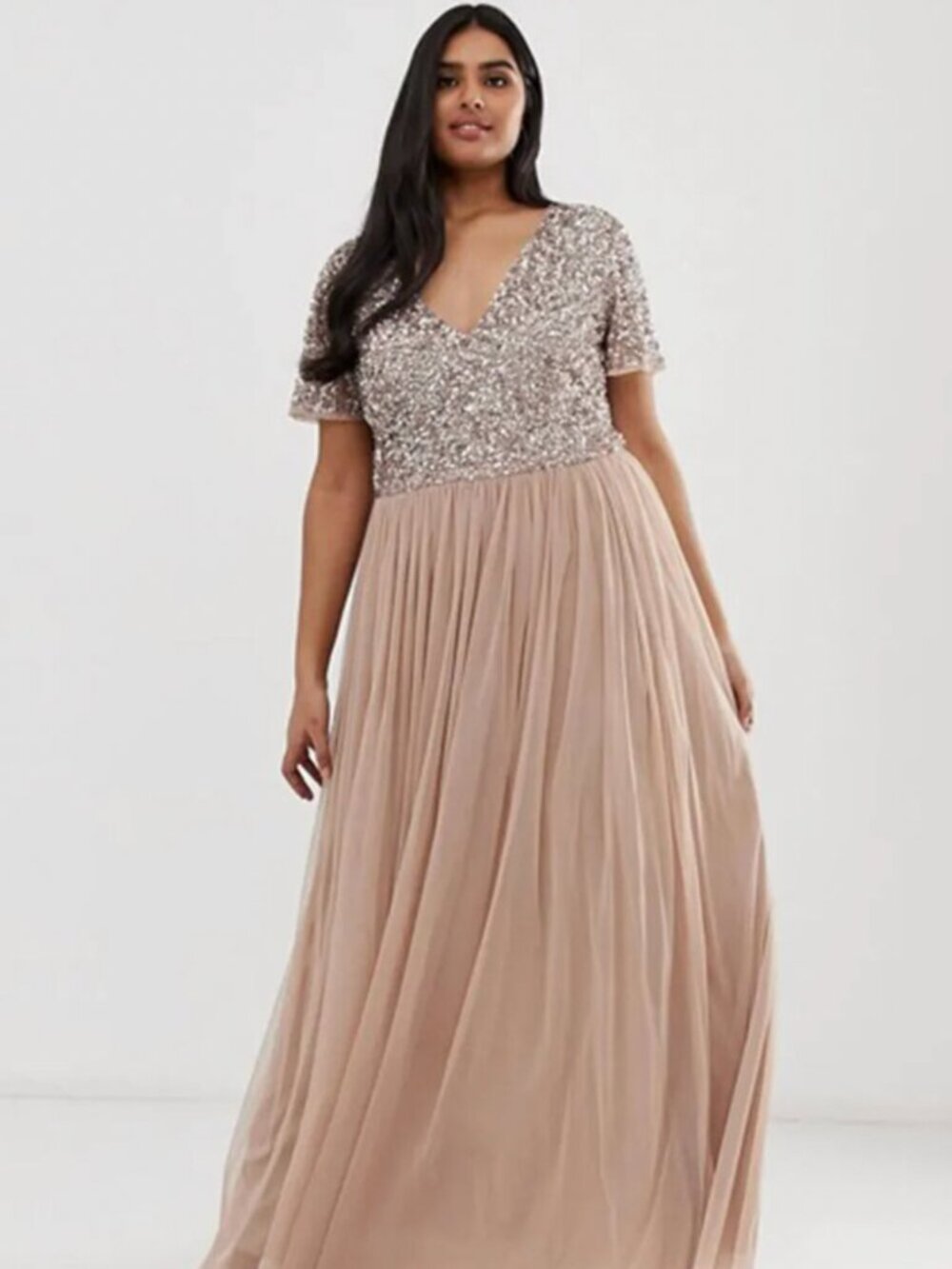 Maya Deluxe Blush Maxi Dress - Size 16